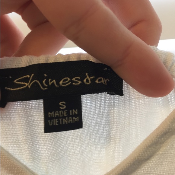 White and coral beachy jumpsuit. - Picture 6 of 6